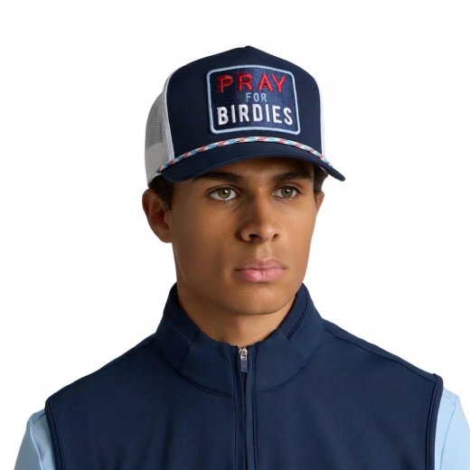 G/Fore PRAY FOR BIRDIES RETRO MID TRUCKER HAT